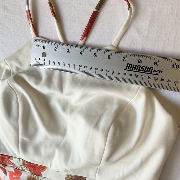 Giannloui Ferre Women Dress 11 White Floral A-Line R199 Sleeveless High Low - Picture 4 of 12